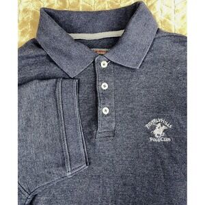 Beverly Hills Polo Club Men's Medium‎ Navy Modern Fit Casual Style Shirt